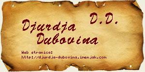 Đurđa Dubovina vizit kartica